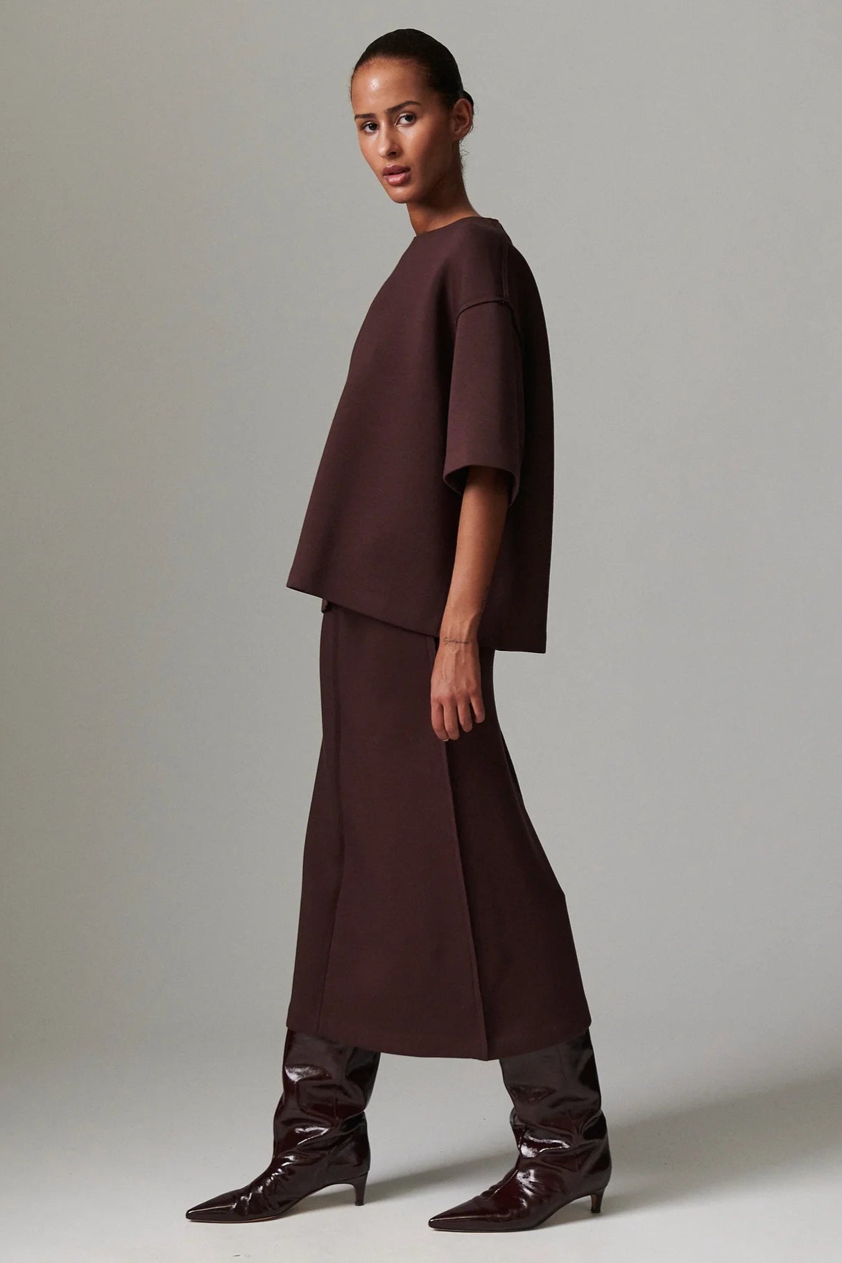 Suzie Scuba nederdel - Chocolate Plum